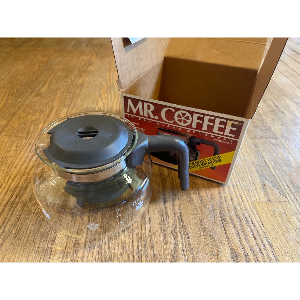 NEW Mr Coffee 10 Cup Glass Decanter Model D-7 Pot Replacement Carafe Extra Lid